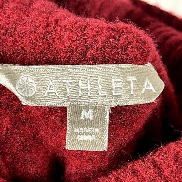 Athleta Merino Wool Blend Transit Pullover Turtleneck Sweater Womens Medium Red - Picture 9 of 13